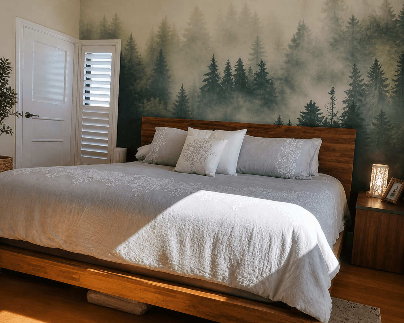Warm Earth bedroom — before