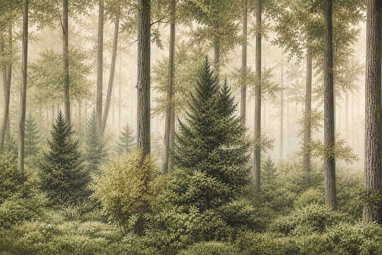 Forest Calm mural design